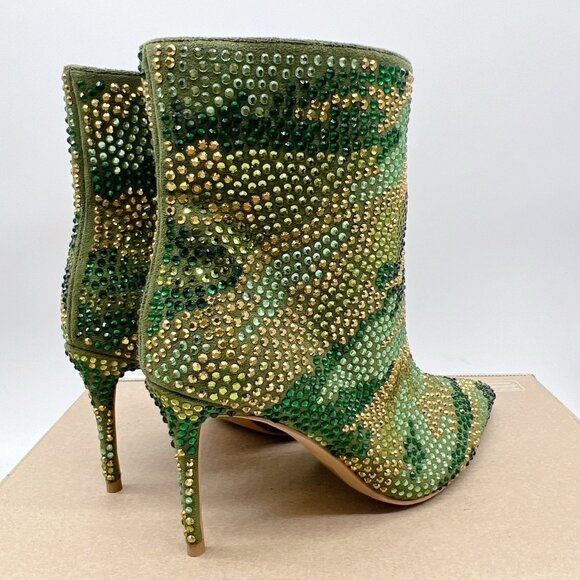 Kurt Geiger London Belgravia Camouflage Crystal Camo Booties EU 36.5 US 6.5 NEW - Picture 6 of 13